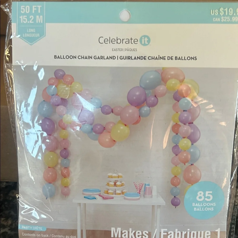 CELEBRATE IT PASTEL BALLOON GARLAND 50 FT NWT